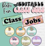 Retro Fun Classroom Decor Classroom Jobs | EDITABLE