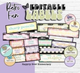 Retro Fun Classroom Decor Drawer and Cabinet Labels | EDITABLE