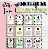 Retro Fun Classroom Decor Number Posters | EDITABLE