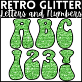 Retro Glitter Bulletin Board Letters and Numbers for Class