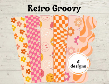 Preview of Retro Groovy 70s Bundle | Printable Digital Bulletin Board Borders