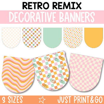 Preview of Retro Groovy Bulletin Board Bunting Banners / Retro Remix Decorative Banners