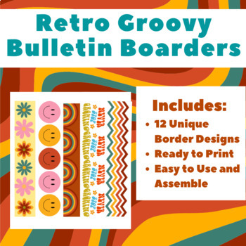 Retro Groovy Bulletin Boarders Printable by Episode in Elementary