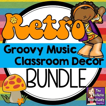 Preview of Retro Groovy Classroom Decor Bundle