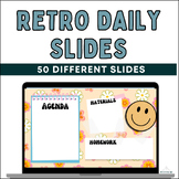 Retro Groovy Daily Slides - Welcome, Agenda Slides, Homewo