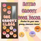 Retro Groovy Door Decor - EDITABLE