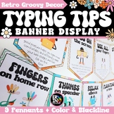 Retro Groovy Keyboarding Typing Tips Banner - Pennants for