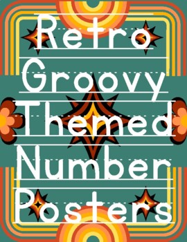 Preview of Retro Groovy Number Posters Back to School Decor