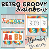 Retro Groovy Rainbow - Alphabet Banner Decor