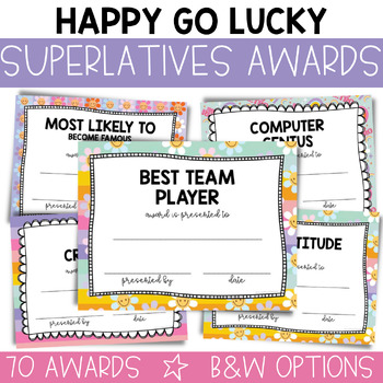 Preview of Retro Groovy Superlative Awards / End of Year Award Certificates / Groovy Decor