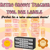 Retro Groovy Teacher Tool Box Labels - EDITABLE