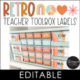 Retro Groovy Teacher Toolbox Labels Editable