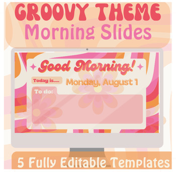 Preview of Retro Groovy Theme Morning Slides Editable Templates