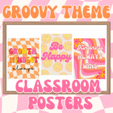 Retro Groovy Theme Motivational Classroom Posters Inspirat