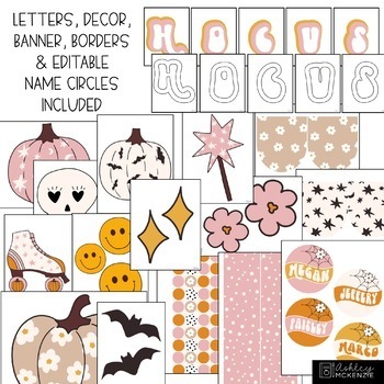 Retro Halloween Bulletin Board Letters Download, Digital Instant Download