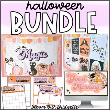 Preview of Retro Halloween Classroom Décor and MORE Bundle