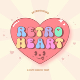 Retro Heart Font + Clipart