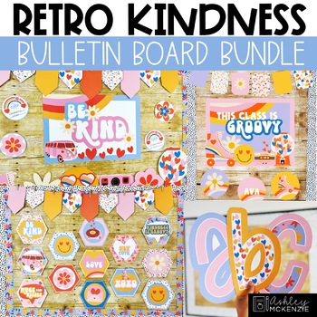 Preview of Retro Kindness and Valentine's Day Classroom Decor Bundle