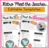 Retro Plaid Meet the Teacher Editable Templates
