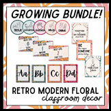 Retro Modern Floral Classroom Decor Theme | GROWING BUNDLE