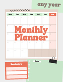Monthly Calendar Bundle | Retro Themed Printable and Edita