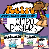 Retro Music Classroom Decor Tempo Posters