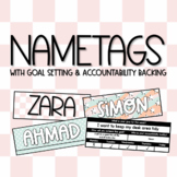 Retro Name Tags with Goal Setting and Accountability Backing