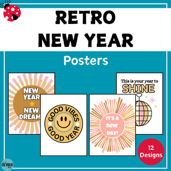 Preview of Retro New Year Classroom Posters // Retro Decor // 12 Posters