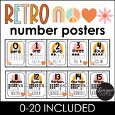 Number Posters with Ten Frames - Groovy - Retro Classroom Decor