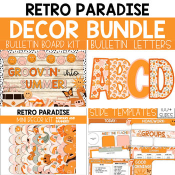 Preview of Retro Paradise Summer Bulletin Board Decor Bundle