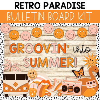 Preview of Retro Paradise Summer Bulletin Board Kit / Bulletin Board for End of Year