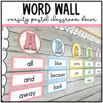 Preview of Retro Pastel Classroom Decor: Word Wall | Editable