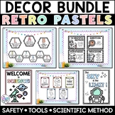 Retro Pastel Science Classroom Decor Poster Bundle for Bac