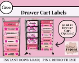 Retro Pink Classroom Labels Editable Templates, Classroom 