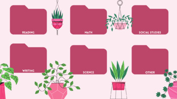 Preview of Retro Pink Plant Succulent Academic Subject Desktop Wallpaper and Screensaver