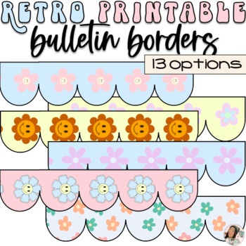 Retro Printable Smiley Bulletin Board Borders Classroom Decor Pastel