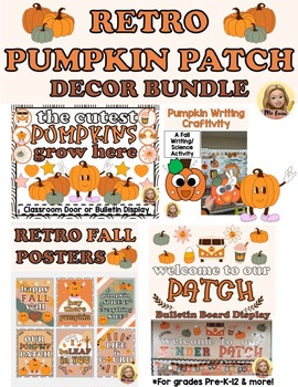 Preview of Retro Pumpkin Patch Fall Bulletin Board Decor Bundle