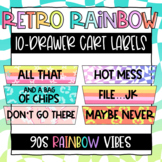 Retro Rainbow 10-Drawer Cart Labels