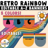 Retro Rainbow Alphabet Banners | EDITABLE