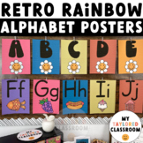 Retro Rainbow Alphabet Posters | Retro Classroom Decor