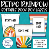 Retro Rainbow Book Box Labels