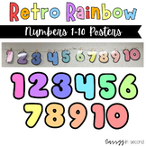 Retro Rainbow Bubble Numbers | Classroom Decor Posters