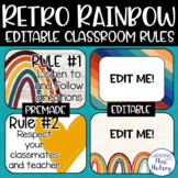 Retro Rainbow Editable Class Rules