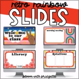 Retro Rainbow Editable Slides with Timers - Distance Learning