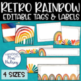Retro Rainbow Editable Tags and Labels