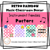 Retro Rainbow Instrument Families Posters || Music Classro