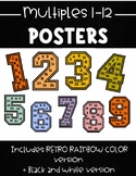 Retro Rainbow Multiples Posters 1-12 - Skip Counting - Num