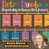 Retro Rainbow: Spanish High Frequency Verb Posters