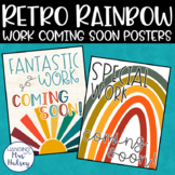 Retro Rainbow Work Coming Soon Posters