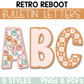 Preview of Retro Reboot Bulletin Board Letters / Clipart / Lettering Pack